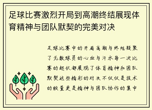 足球比赛激烈开局到高潮终结展现体育精神与团队默契的完美对决